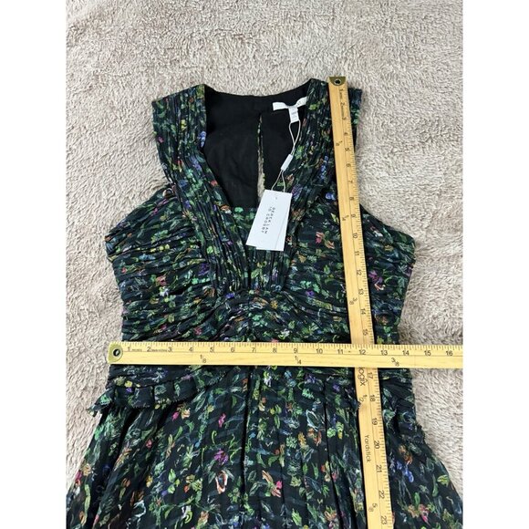 Derek Lam 10 Crosby Black Ruched Pleated Silk Mini Dress Size 4 New - Picture 6 of 14